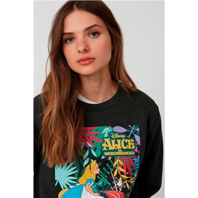 Sudadera Alicia en el país de las maravillas Disney - Antracita jaspeado