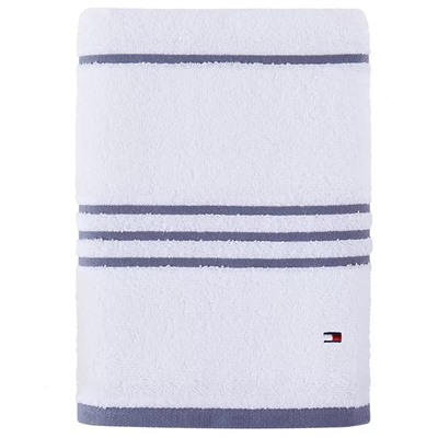 Tommy Hilfiger Modern American Double Stripe 30" x 54" Cotton Bath Towel