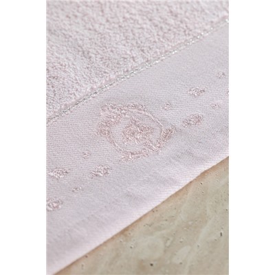 Gauthıer Nakışlı %100 Pamuk 2'li El Havlusu - Pudra - 30x45 cm