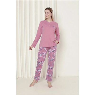 AHENGİM Kadın Pijama Takımı Uzun Kol Süprem Pamuklu Mevsimlik W20262242 1-2-10001187