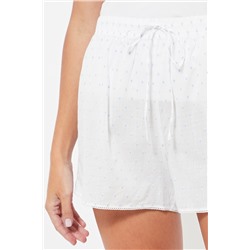 Short de pijama cintura alta - Blanco