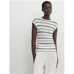 Camiseta rayas canalé desagujado