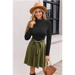 Evergreen Days Two-Toned Mini Dress