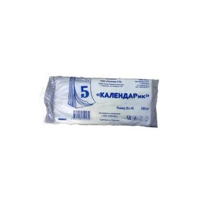 Пакет фасовочный Календарь 28х40см (100шт) 6мкм ПНД (6000ту)