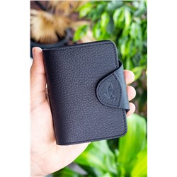 Garbalia, Hakiki Deri Ek Kartlıklı Siyah Unisex Cüzdan