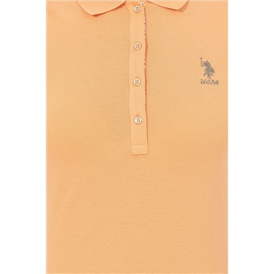Kadın Turuncu Basic Polo Yaka Tişört