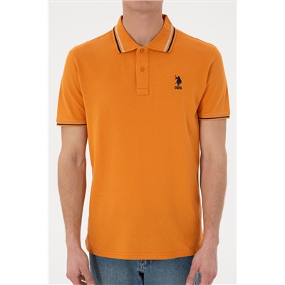 Erkek Regular Fit Polo Yaka Kiremit Basic Tişört