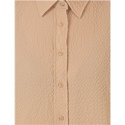 Camel Oversize Uzun Kollu Gömlek