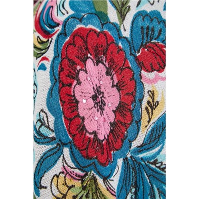 Jersey de punto largo flores