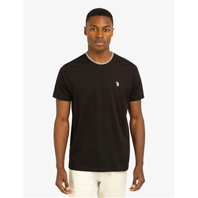 TIPPED CREW NECK COLLAR T-SHIRT