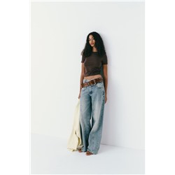 TRF WIDE-LEG MID-RISE DECONSTRUCTED JEANS