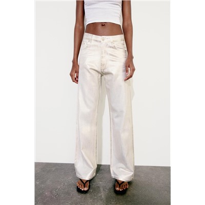 TRF MID-RISE LOOSE FOIL JEANS