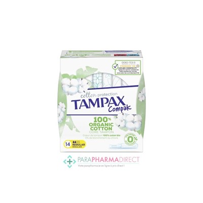 Tampons Tampax Cotton Protection Compak Régulier x14