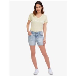 HIGH RISE VINTAGE YOKE DENIM SHORTS