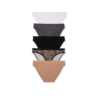 5-Pack Stretch Cotton Bikini Panties