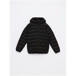 LIGHTWEIGHT HOODED PUFFER JACKET
