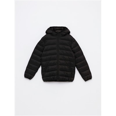 LIGHTWEIGHT HOODED PUFFER JACKET