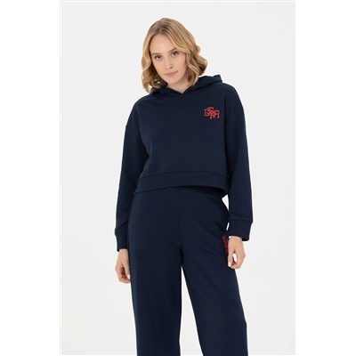 Kadın Lacivert Kapüşonlu Sweatshirt
