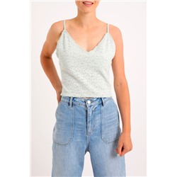Top de encaje Gris claro