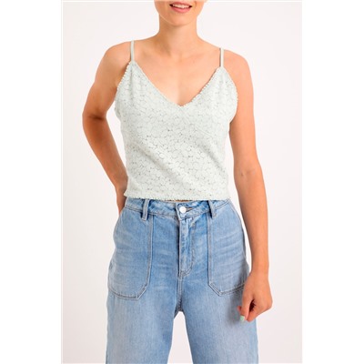 Top de encaje Gris claro