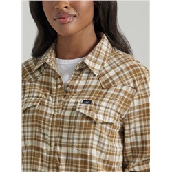 Womens Legendary Western Shirt:Neutral Plaid:M: