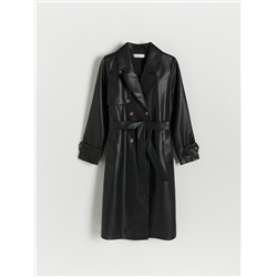 Trenchcoat aus Kunstleder