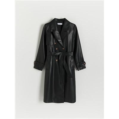 Trenchcoat aus Kunstleder