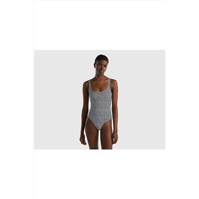 United Colors of Benetton Kadın Fuşya Leopar Desenli Mayo Leopar 623P3W3F5I00N