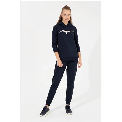 Kadın Lacivert Kapüşonlu Sweatshirt
