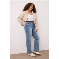 More Sustainable Mavi Yüksek Bel Comfort Straight Fit Büyük Beden Jeans TBBAW24CJ00045