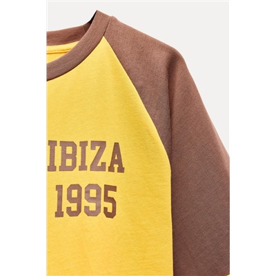 VARSITY T-SHIRT WITH SLOGAN