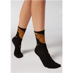 Kurze Socken mit Animal-Muster