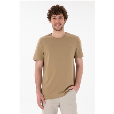 Erkek Regular Fit Bisiklet Yaka Gri Basic Tişört