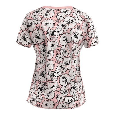 WonderWink Scrubs WonderFLEX En Rose Print Top