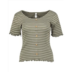 Damen T-Shirt mit Knopfleiste
