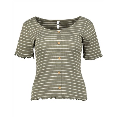 Damen T-Shirt mit Knopfleiste