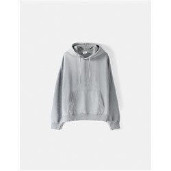 Faded-effect boxy fit hoodie
