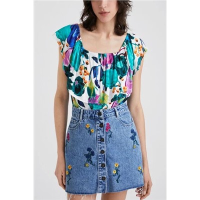 Body floral cuello de barco