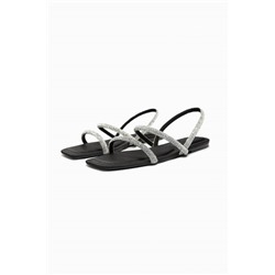 FLAT SANDALS WITH RHINESTONES