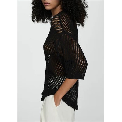 Jersey crochet manga corta