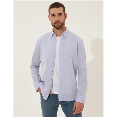 Açık Mavi Regular Fit Uzun Kollu Gömlek