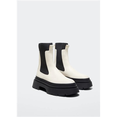 Botín combinado suela track -  Mujer | MANGO OUTLET Melilla