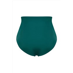 Yeşil Yüksek Bel Korseli Büzgü Detaylı Toparlayıcı Büyük Beden Bikini Altı TBBSS23CR00001