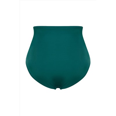 Yeşil Yüksek Bel Korseli Büzgü Detaylı Toparlayıcı Büyük Beden Bikini Altı TBBSS23CR00001