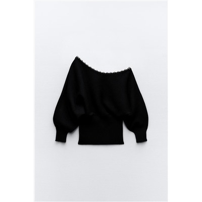 KNIT SWEATER WITH METAL BEADS