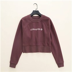 CONVERS*E ♥️ теплый пуловер на флисе с круглым вырезом, укороченный. Большой размерный ряд экспорт✔️ цена на оф сайте 79 💵