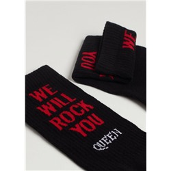 Kurze Herren-Sportsocken mit Rock-Band-Print