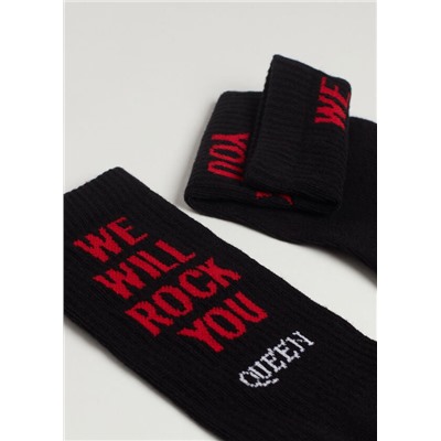 Kurze Herren-Sportsocken mit Rock-Band-Print