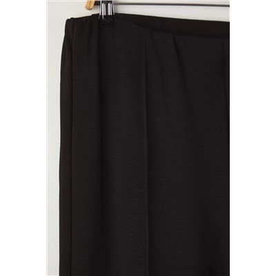 Siyah Nervür Detaylı Straight Fit Boru Paça Büyük Beden Örme Pantolon TBBAW26AJ00005