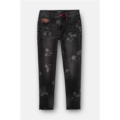 Pantalón vaquero boyfriend Mickey Mouse